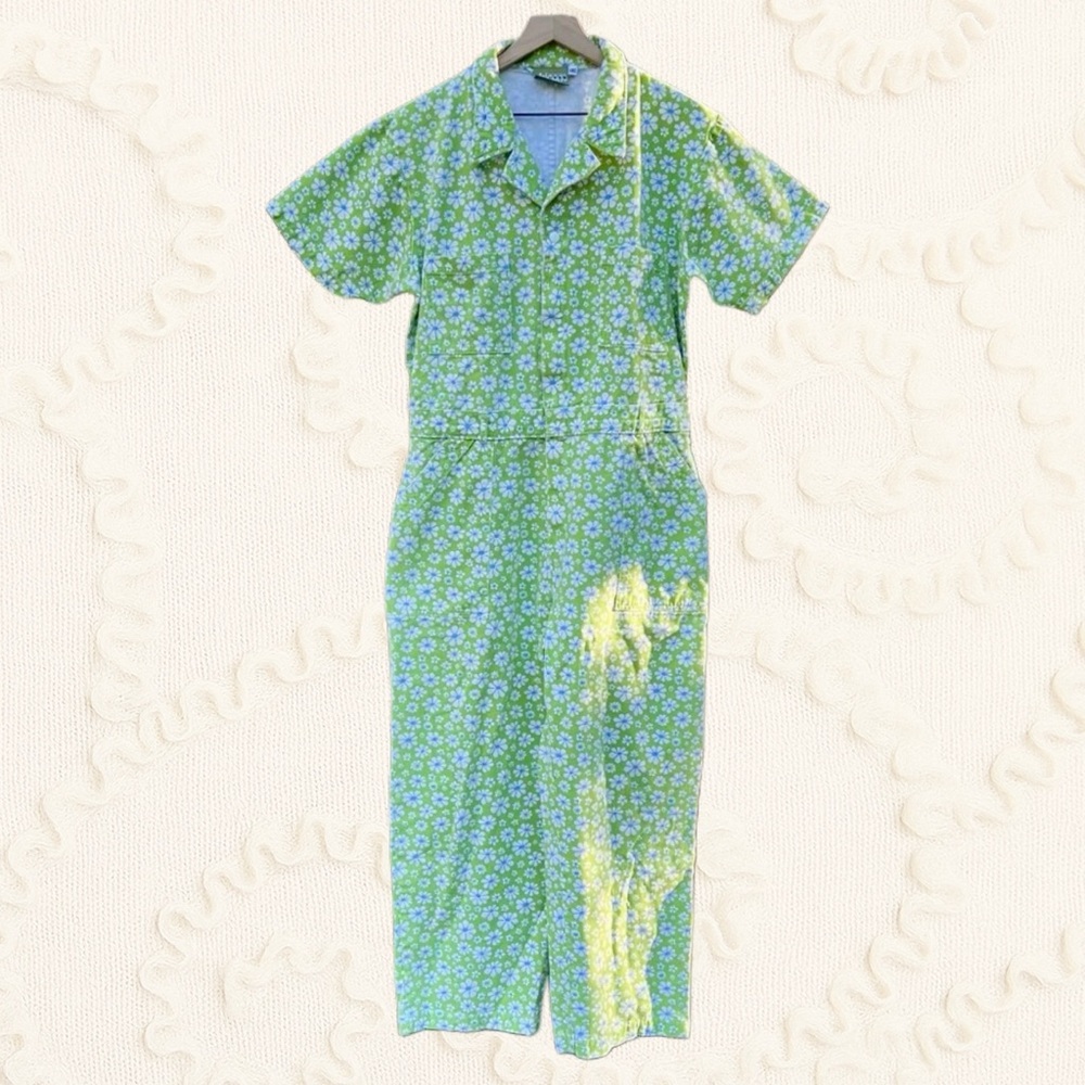 Big Bud Press Green Lazy Daisy Short Sleeve Jumpsuit Size 2XL